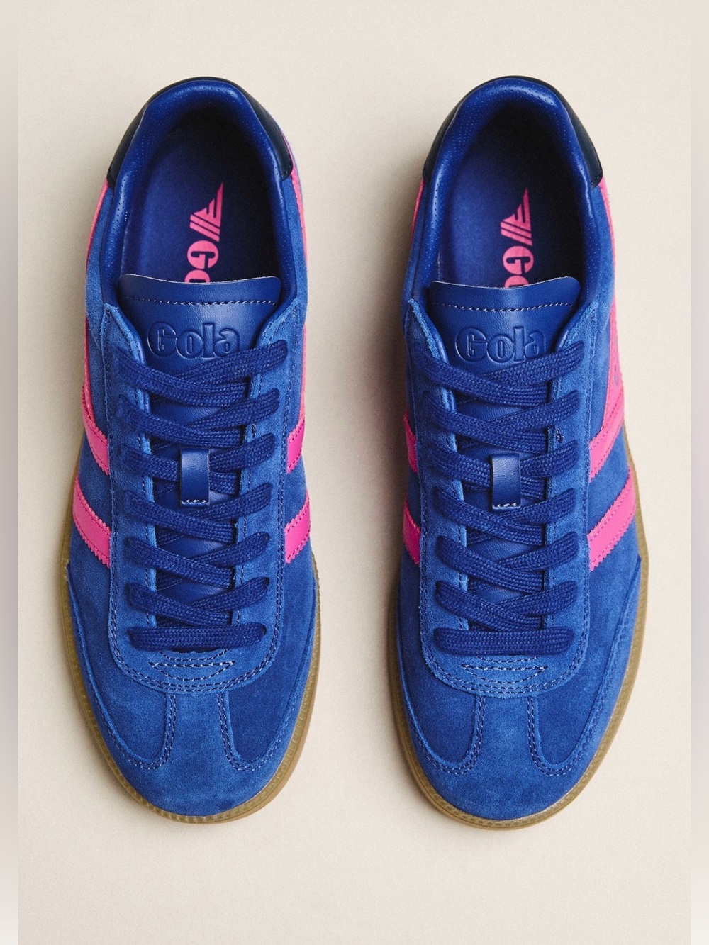 Gola Viper Suede Sneakers Deep Blue Shocking Pink Gum Sole Women's US 8